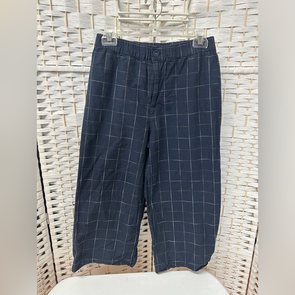 Forever 21 Navy Pants with Yellow and White stripe‎ detail